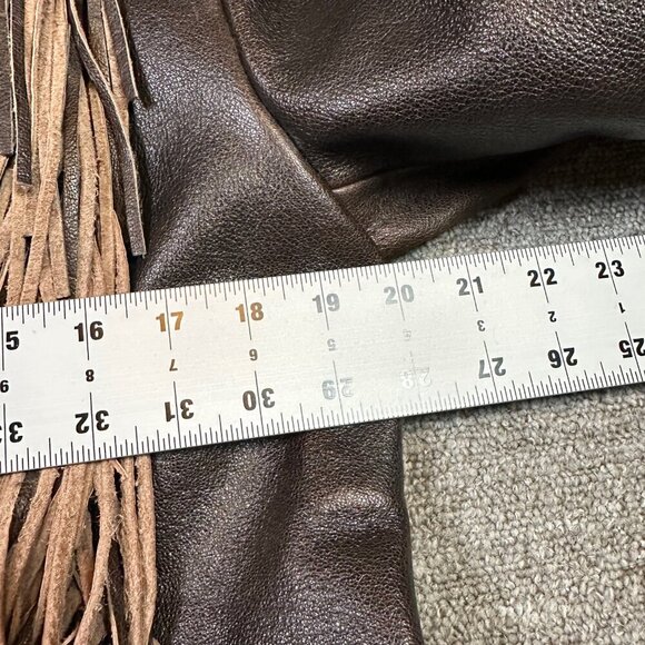 Leather Gallery NWT Deadstock Western Cowgirl Fringe Beaded Brown Coat Sz Medium - Picture 5 of 8